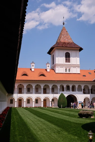 Monastery entry and the neat courtyard.