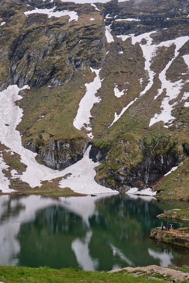 Reflection on snow - Bâlea Lake.