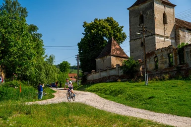 Passing through one of the village on the route.
