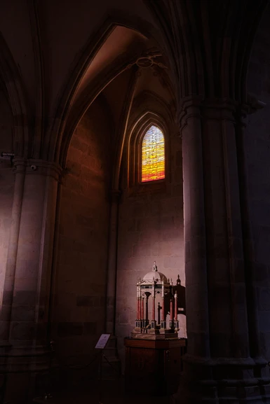 Stained glass in a church in Bilbao