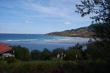 On the road to get to Mundaka, view of the estuary