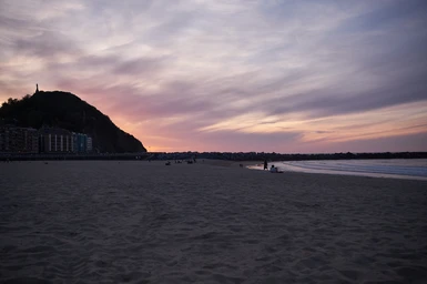 Sunset on Zurriola beach